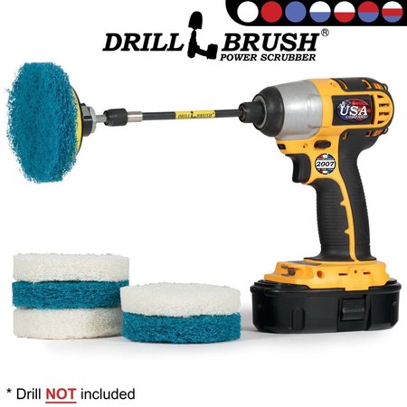 Drillbrush Drill Brush Power Scrubber Pads - Kitchen - Stove - Cleaning Pads P4-3WB-3V-5X-QC-DB